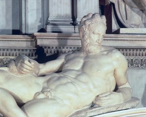 Túmulo, de, lorenzo, de, Medici, detalhe, de, anoitecer, mármore