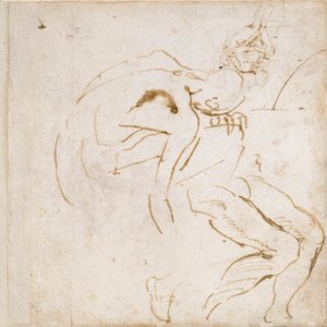 Dois estudos de figuras parciais, c1490-1560 de Michelangelo Buonarroti