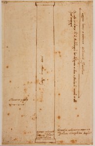 Secção vertical de coluna para a fachada de San Lorenzo de Michelangelo Buonarroti