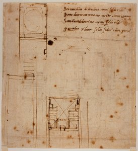 Alçados das paredes do recesso Laurenciano de Michelangelo Buonarroti