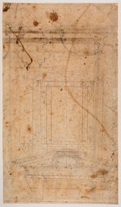 Túmulo mural e planta parcial da igreja de Michelangelo Buonarroti