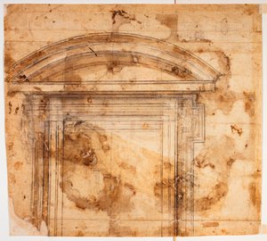 Esboços de janelas para San Giovanni dei Fiorentini de Michelangelo Buonarroti