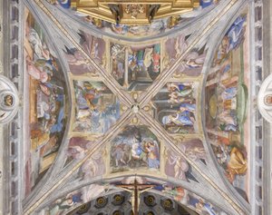 Abóbada da Chancelaria com Cenas da vida da Virgem Maria (fresco) de Michelangelo Carminati