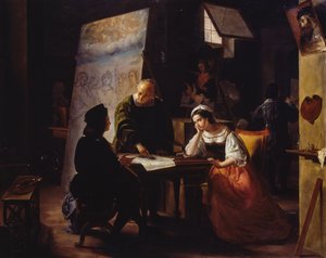 No estúdio de Raffaello de Michelangelo Fumagalli