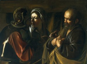 Negação de São Pedro, 1610 de Michelangelo Merisi Caravaggio