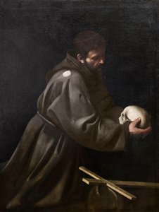 São Francisco em meditação de Michelangelo Merisi da Caravaggio