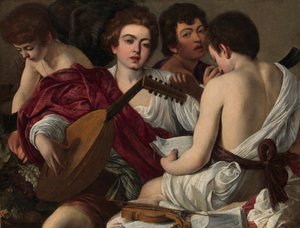 The Musicians, c.1595 (óleo sobre tela) de Michelangelo Merisi da Caravaggio