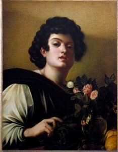 Menino no vaso das rosas de Michelangelo Merisi da Caravaggio