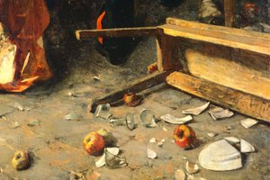 Um jogo de trunfos ou briga em Trastevere de Michele Cammarano