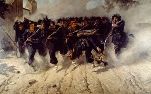 Bersaglieri Carga na Porta Pia, de Michele Cammarano (1835-1920), óleo sobre tela, 290x472 cm