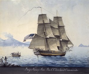 Brig Nancy Ann de Salem saindo de Nápoles, c.1810 (aguarela sobre papel)