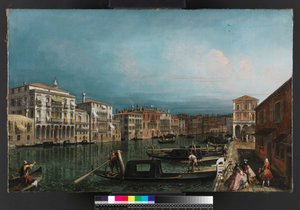 O Grande Canal, Veneza, acima da ponte Rialto, antes de 1743 de Michele Marieschi