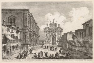 Vistas de Veneza: Campo S. Rocco de Michele Marieschi
