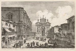Vistas de Veneza: Campo S. Rocco, 1741. de Michele Marieschi