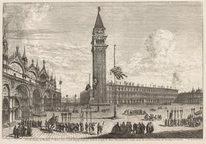 Vistas de Veneza: Piazza e Piazzetta de Michele Marieschi