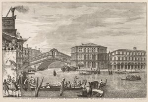 Vistas de Veneza: a ponte e o mercado de Rialto