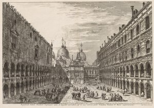 Vistas de Veneza: O Pátio do Palácio Ducal de Michele Marieschi