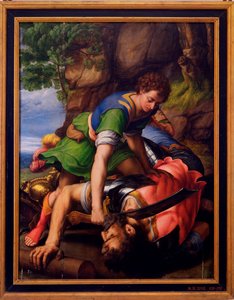 "" Davi e Golias "" Pintura de Michiel Coxcie