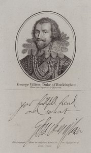 George Villiers Duque de Buckingham, cortesão inglês, político e favorito do Rei James I (gravura) de Michiel Janszoon van (after) Miereveldt