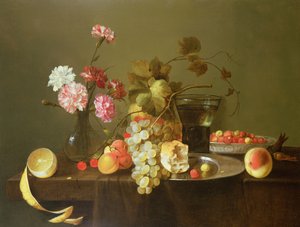 Ainda vida de frutas e flores