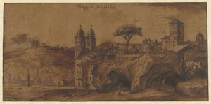 Vista do SS Trinità dei Monti em Roma de Michiel van Overbeek