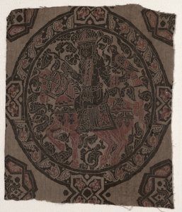 Fragmento com Rei do Falcoeiro Equestre, Irã ou Iraque, período Abássida de Middle Eastern
