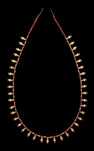 Pingentes de garrafa de ouro com colar de cornalina de Middle Kingdom Egyptian