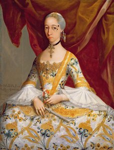 Dona Maria de la Luz Padilla e Cervantes (óleo sobre tela) de Miguel Cabrera