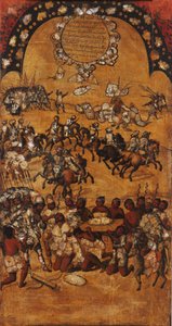 A Conquista do México, Painel II, c.1696-1715 (pintura sobre madeira)