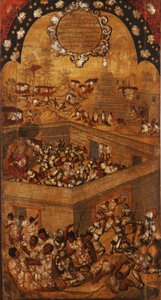 The Conquest of Mexico, Painel VII, c.1696-1715 (pintura sobre madeira)