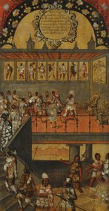 A Conquista do México, Painel XII, c.1696-1715 (pintura sobre madeira) de Miguel Gonzalez