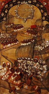 A Conquista do México, Painel XXII, c.1696-1715 (pintura sobre madeira) de Miguel Gonzalez