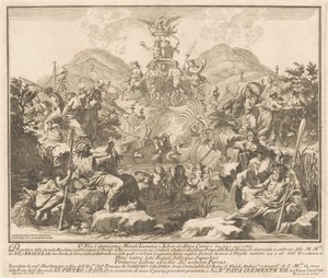 A Seconda Macchina para a Chinea de 1738: o triunfo de Baco e Ceres de Miguel de Sorellò, after Carl Marcus Tuscher