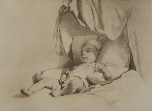 Bebé a dormir na cama