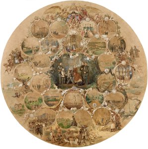 Composição para a celebração do casamento de prata do imperador Alexandre II, 1866 de Mihaly von Zichy