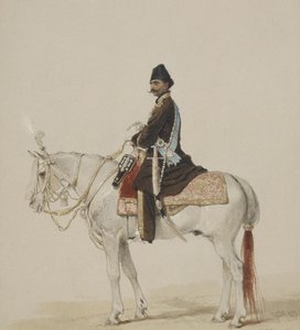 Retrato equestre de Naser al-Din Shah Qajar 1831-1896, 1873