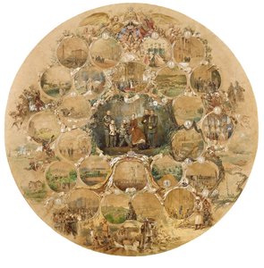 Montagem que marca a ocasião do Jubileu das Bodas de Prata do Imperador Alexandre II de Mihaly von Zichy