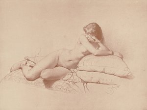 Estudo de um nu feminino reclinado, 1885 de Mihaly von Zichy