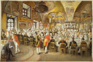 Jantar Cerimonial no Palácio das Facetas no Kremlin de Moscou, 1883-1895. de Mihály Zichy