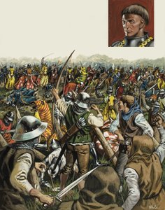Batalha de Agincourt, 25 de outubro de 1415 (guache sobre papel)