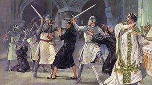 O assassínio de Thomas a Becket (litografia a cores)