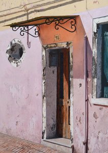 Número 93 Burano (óleo sobre painel) de Mike Briscoe