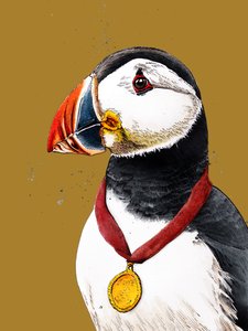 Parabéns Puffin pelo Amarelo Dourado, 2020 de Mike Davis