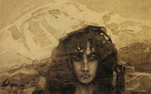 Head of a Demon, 1890 (wc no carboard)