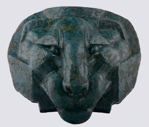 Cabeça de Leão, 1891 (faiança majólica) de Mikhail Aleksandrovich Vrubel