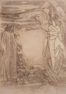 Ilustração para o poema Profeta de A. Pushkin, 1905 de Mikhail Aleksandrovich Vrubel