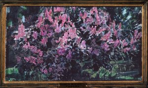 Lilás (Lilás) - Pintura de Mikhail Alexandrovich Vrubel (Vrubel) (1856-1910), óleo sobre madeira, arte russa do século 19-20, modernismo - Galeria Estadual Tretyakov, Moscovo de Mikhail Aleksandrovich Vrubel