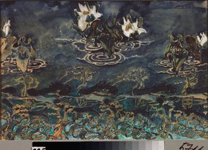 Nenuphars (ninfeas) (Nenúfares) - Obra de Mikhail Alexandrovich Vrubel (Vrubel) (1856-1910), aquarela e guache sobre papel, arte russa do século XIX-XX, art nouveau - State Museum Abramtsevo Estate, Moscou de Mikhail Aleksandrovich Vrubel