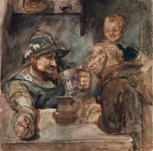 Sobre uma caneca de cerveja, 1883 de Mikhail Aleksandrovich Vrubel