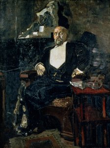 Retrato de Savva Mamontov, a fundadora da primeira ópera privada de Mikhail Aleksandrovich Vrubel